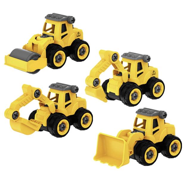 Construction Assemble and Disassemble Truck Set - Green - 4 Piece