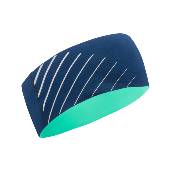 Kiprun Breathable and Reversible Running Headband for Children - Dry+ Navy Green