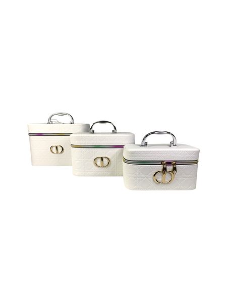 3-Piece Professional Makeup Cosmetic Vanity Case Storage Box Set