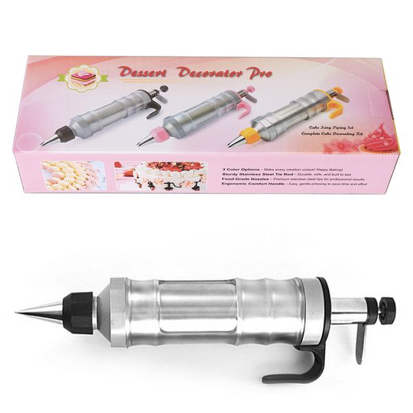 Stainless Steel Cookie Press Gun Kit Cream Cake Decorating Tool Set