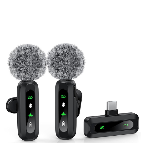 Pair of lapel Microphones, 2.4G wireless, USB Type-C interface