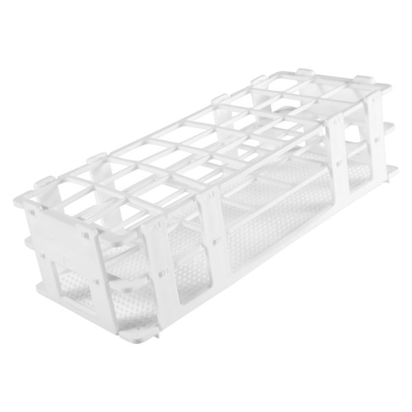 Plastic Test Tube Rack for 30mm Tube 21 Well White Detachable (21 Hole)