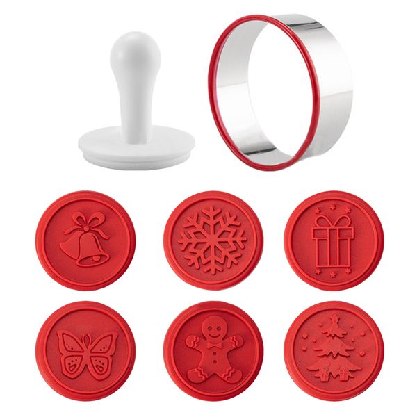 Christmas Theme Silicon Cookie Stamps Mold 6Pcs Set