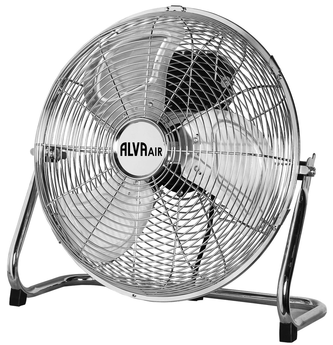 ALVA AIR 50cm High Velocity Floor Fan | Metal Chrome | Silver | 3 Speed ...