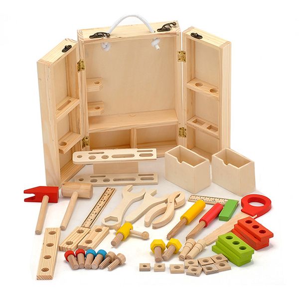Kids Wooden Tool Box Set