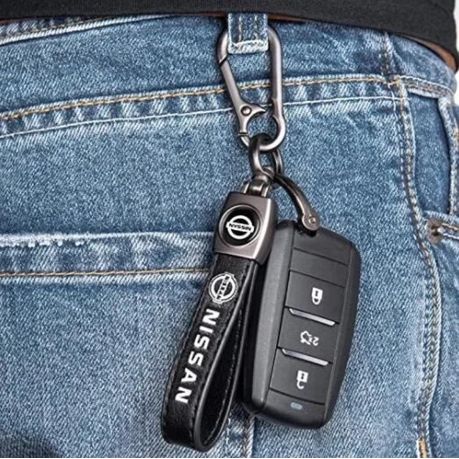 Keycare car leather keychain metal alloy buckle key holder keyring org