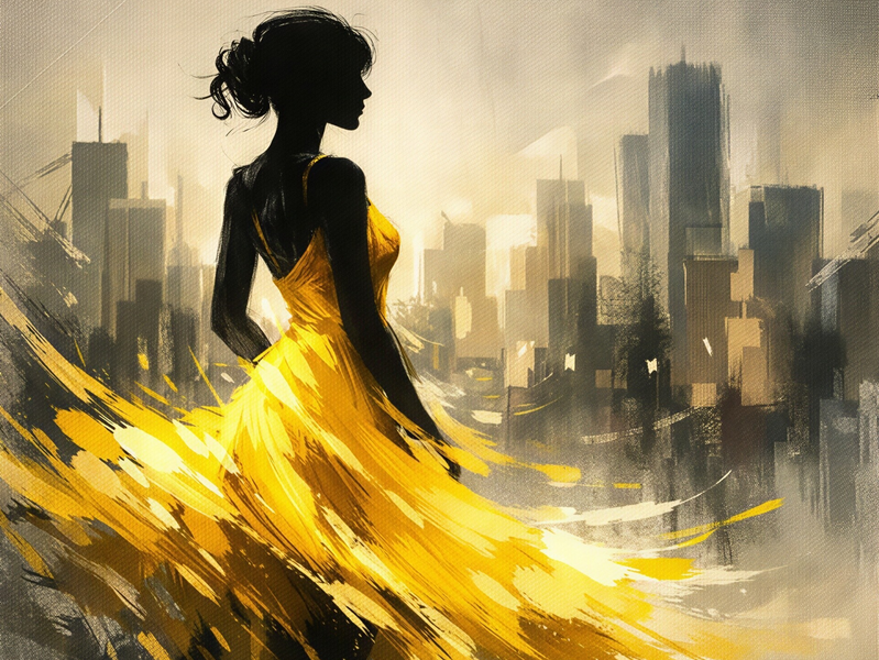 Modern Canvas Wall Art Home Decor - Yellow Princess