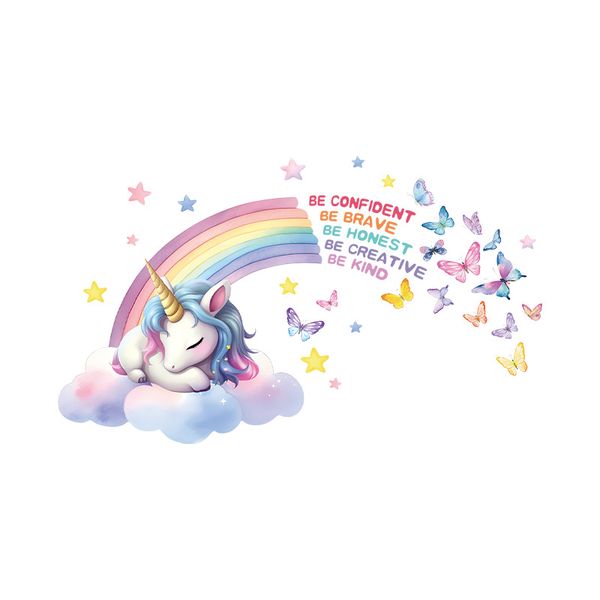 Kids Cartoon Rainbow Unicorn Wall Sticker / Decal