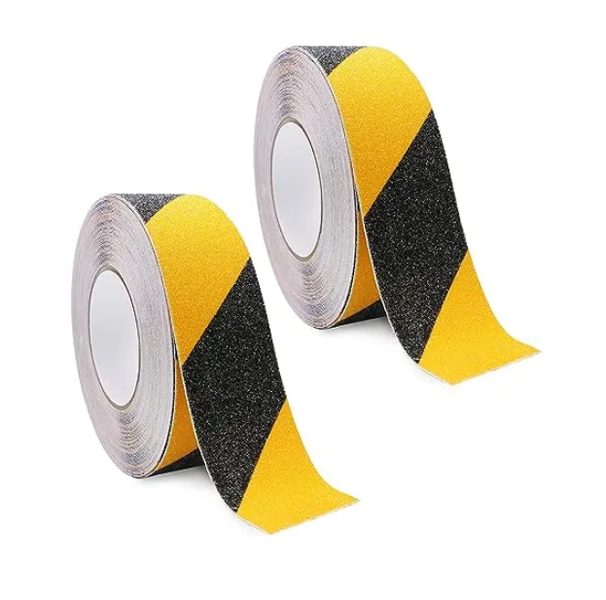 QKTNIUBI 2 Rolls Anti-Slip Stair Tape 5cm x 20m Black &amp; Yellow