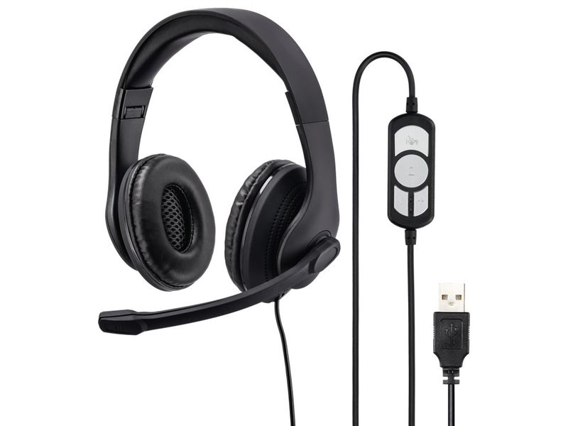 Hama HS-USB 300 Padded Office Headset - Black