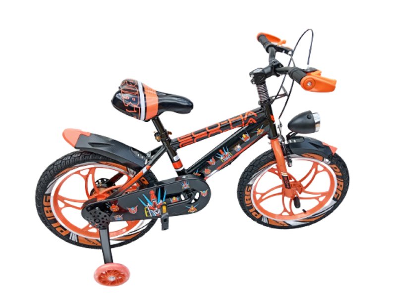 16 '' Inch Black And Orange Bicycle For Kids With Light Aluminum Mags