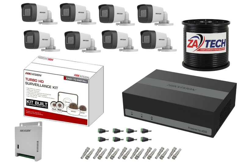 Hikvision 8CH eDVR CCTV Kit with Built-in 1TB SSD &amp; Zatech RG59 Cable roll