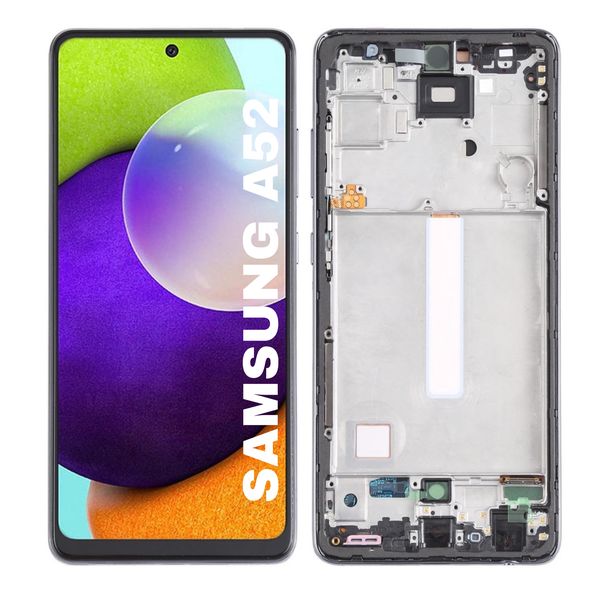 LCD Screen and Digitizer Full Assembly with Frame for Samsung Galaxy A52