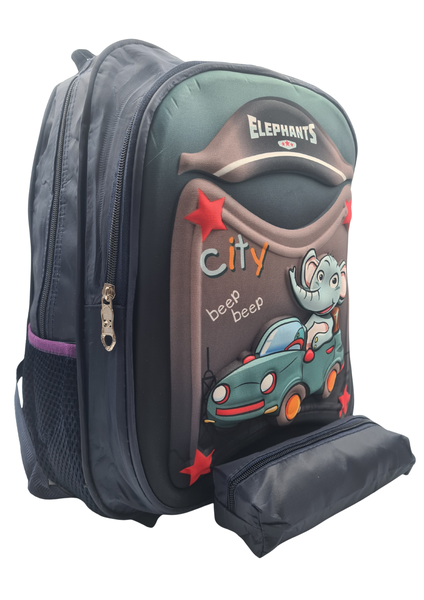 Navy Blue Elephant 3D School Bag Back Pack for Preschool &amp; Foundation Phase