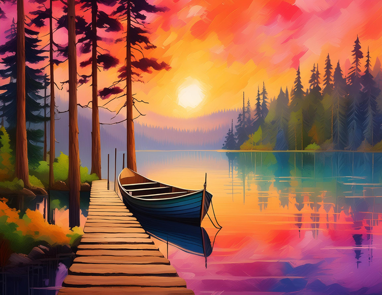 Rooted Art Small boat - Home Decor Wall Art