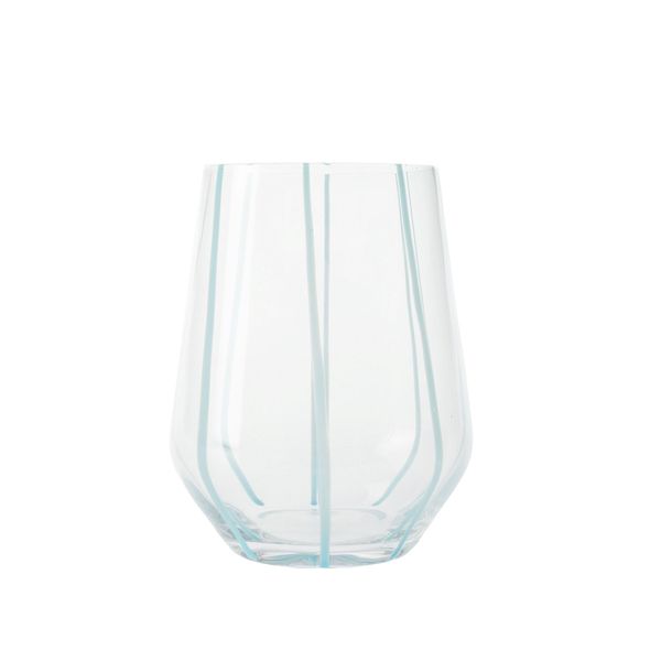 George &amp; Mason - Hacienda Glass Short Tumbler 4pk - Blue Stripe