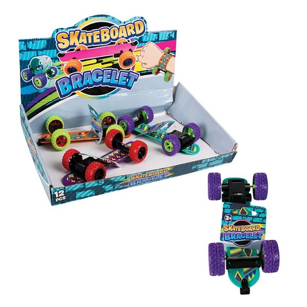 Bulk Pack x 12 Novelty Slap Band Bracelet Skateboard 8cm