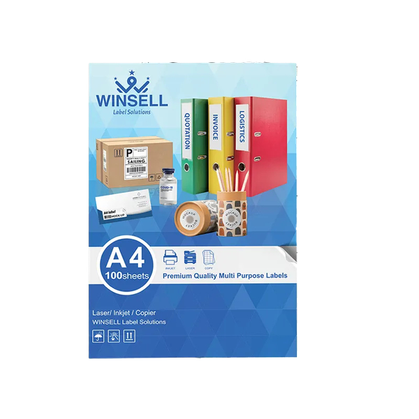 Winsell 45 UP Labels - Self Adhesive Labels A4 Size - 100 Sheets