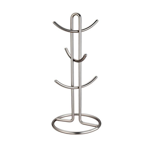 DH - Heavy Duty Stainless Steel Mug Tree Stand Kitchen Cups Holder - 6 Cup