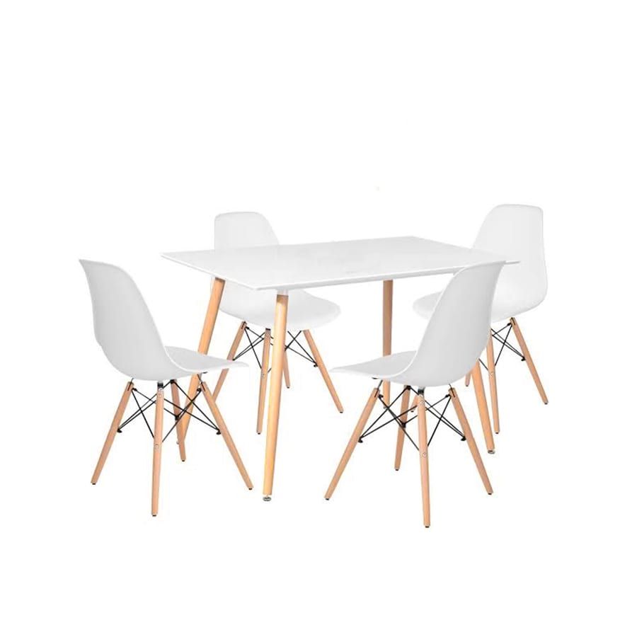 Rectangular Table & 4 Chairs White Shop Today. Get it Tomorrow