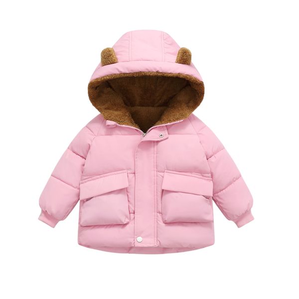 Pink Fluffy Regular Puffer Jacket for Girls