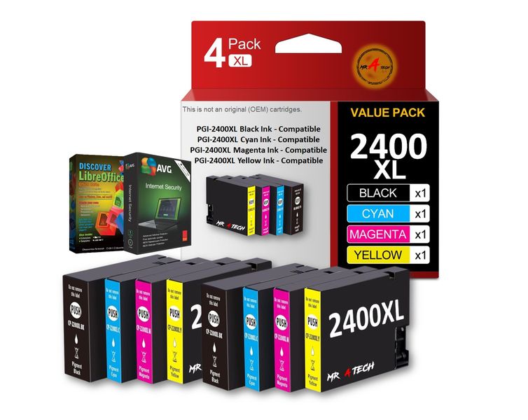 MR A TECH High Yield Replacement Ink Compatible with Canon PIG-2400XL/PG-2400XL