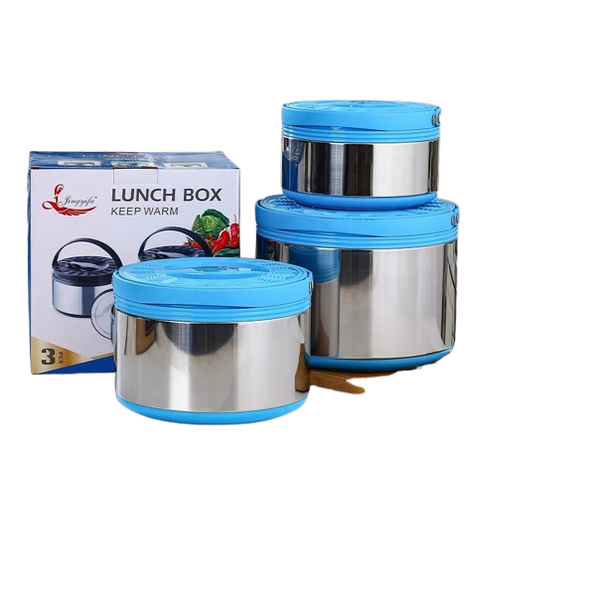 Stainless Steel Large Capacity Insulated Food Warmer 3 Piece Set