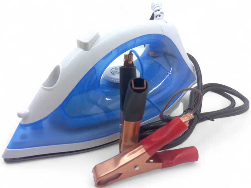 DC Iron 150W with battery connectors - Connect directly to 12V battery