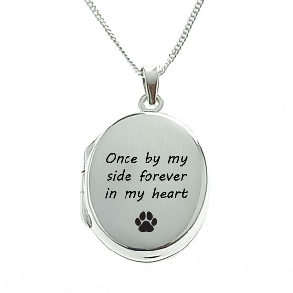 Pet Remembrance Sterling Silver Locket with Chain