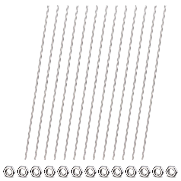 8/32Inch Threaded Rods and Hex Nuts M4 12Inch Fully Compatible with None