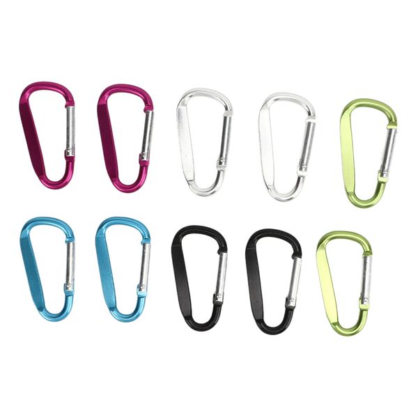 10 Pieces Small D-Ring Carabiner Clip Set