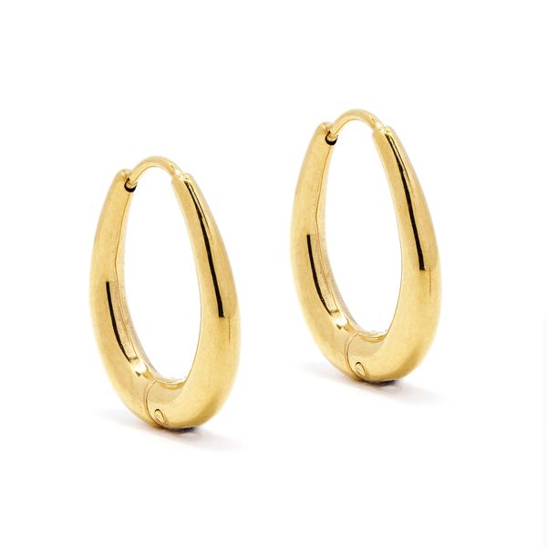 Steel My Heart Waterproof 19mm Stainless Steel Oval Hoop Earrings