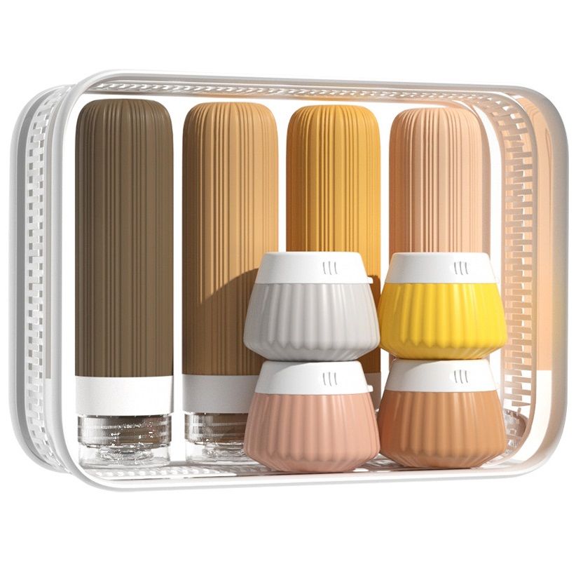 8 Pieces Silicone Travel Bottles Set for Shampoo and Body Wash