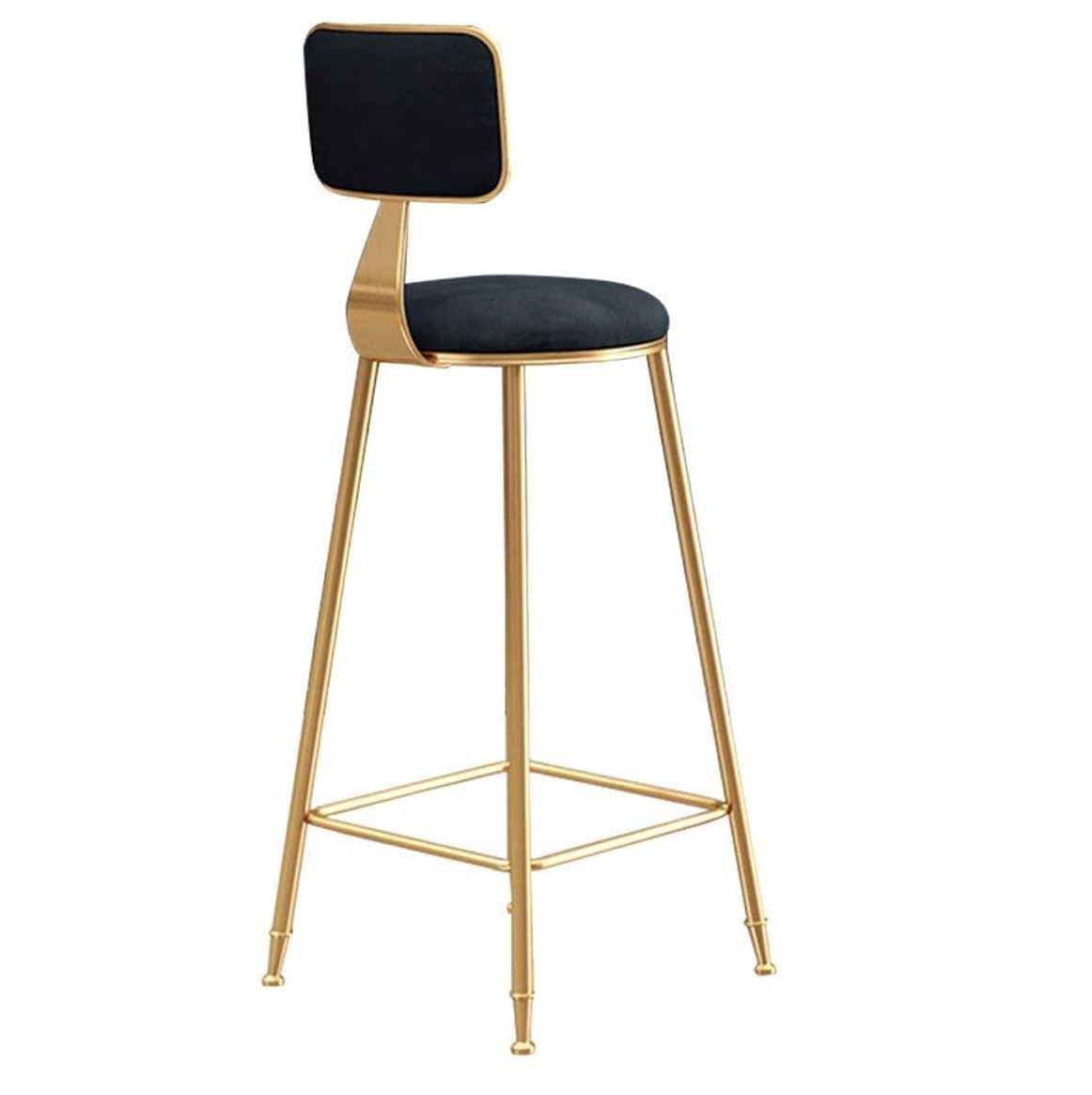 Golden Contemporary Velvet Bar Stools Metal Dinning Chair 75CM Buy