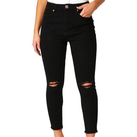deadlock Juice Blive I Saw it First - Ladies Black Stretch Ripped Knee Skinny Jeans | Buy Online  in South Africa | takealot.com
