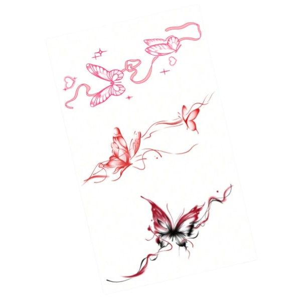 1 Piece - Radiant Bloom Butterfly Temporary Tattoo - Multicolor