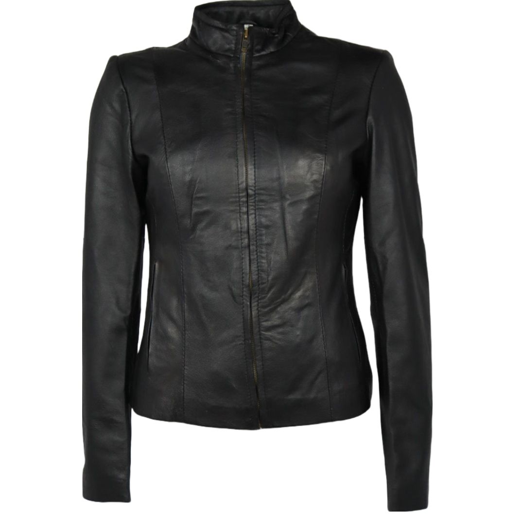 Genuine Leather Womens Jacket Waxed Black W1 | Shop Today. Get it ...