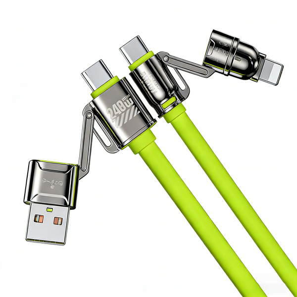 240W 4-in-1 Super Fast Charging Mobile Phone Data Cable - Green