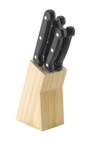 Knife Set &amp; Wooden Block - Torino - 5 Piece