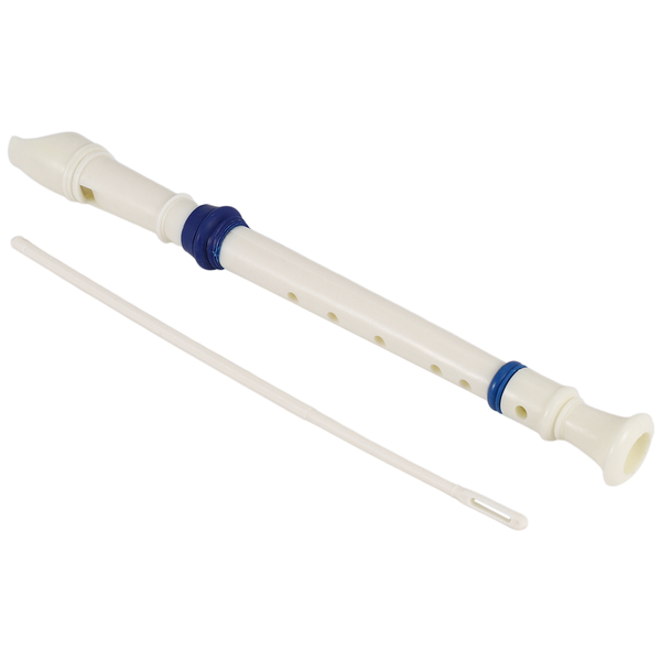 Music Instrument 6 Holes Soprano Flute Recorder White Blue