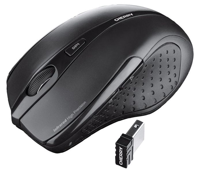 Cherry (JW-T0100) Laser Mouse, Standard, Wireless, USB Receiver, Black