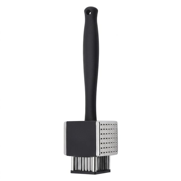 Stainless Steel Dual-Sided Meat Tenderizer Hammer - Black &amp; Silver
