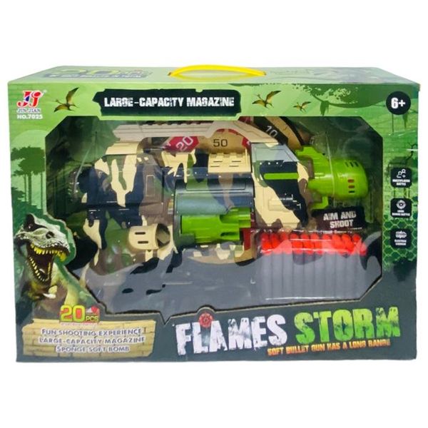 Flames Storm Toy Gun - Rapid Reload &amp; Laser Aim