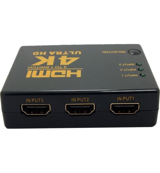 Microworld 3 Port HDMI Switch 4K