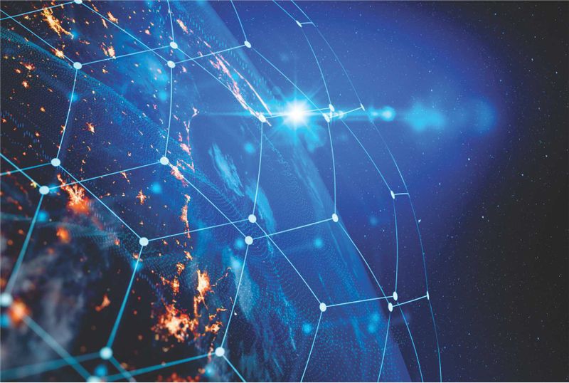 Laptop Skin Blue Tech World