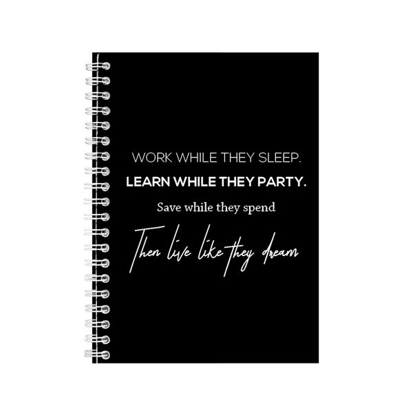 Live A5 Notebook Spiral Lined Motivational Sayings Graphic Notepad Gift 169