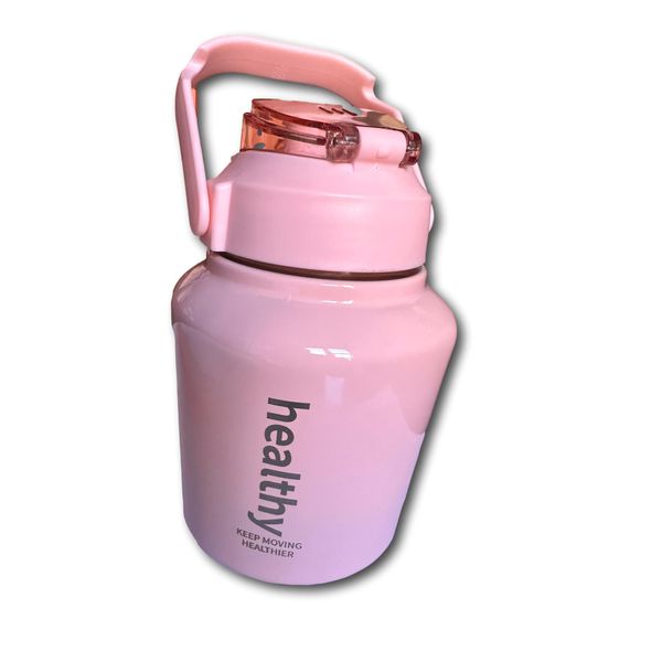 Stainless Steel 1L Water Bottle with Handle and Shoulder Strap