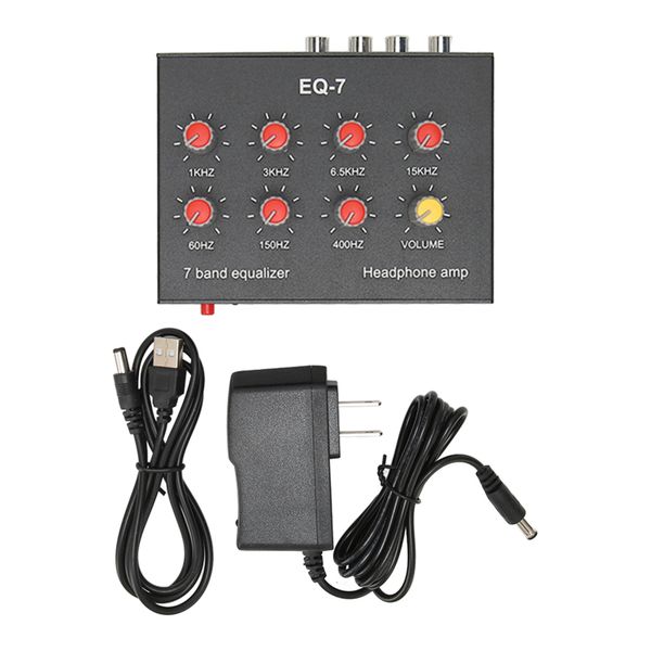 7Band Sound Equalizer RCA 3.5mm Interface Dual Channel Equalizer