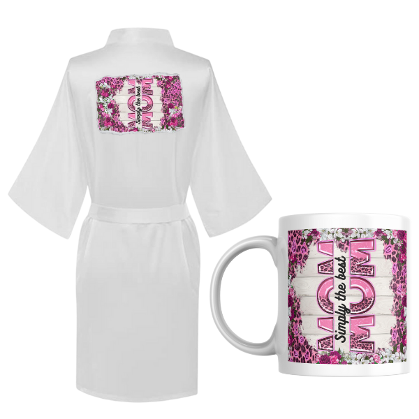 Mom Printed Summer Gown with Mug-M'I MOM