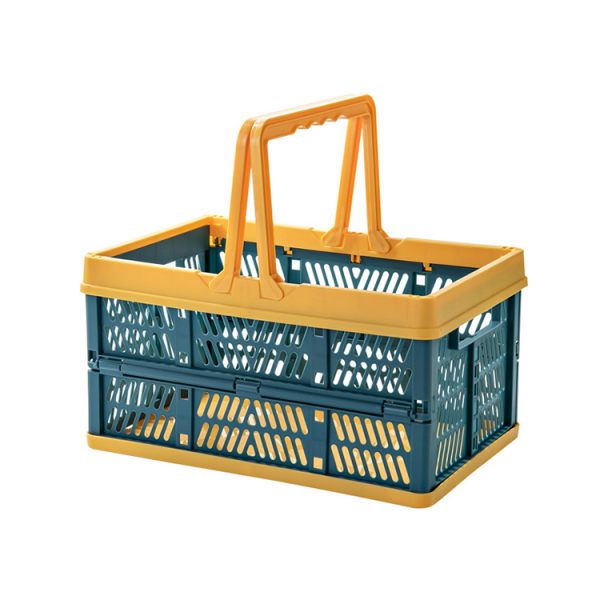 Portable Folding Food Picnic Basket-Blue